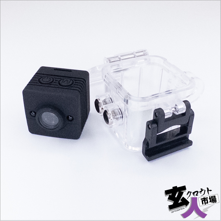 【玄人市場-CHA-41004】防水ケース付キューブ型カメラ