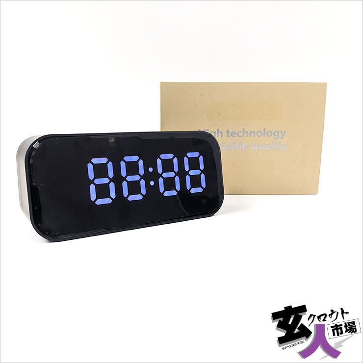 【CHA-41128】置時計型カメラ 赤外線 Wi-Fi スマホ操作 1080p ～15fps ※サンプル品