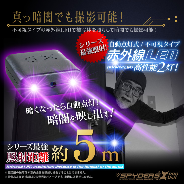 小型カメラ自作キット 基板完成実用ユニット スパイカメラ スパイダーズX PRO (UT-119) 1080P 強力赤外線